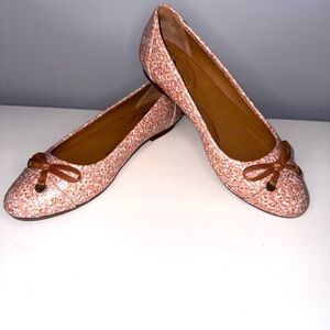 Patricia Nash Bettina Leather Ballet Flats NWOT Size 7 Bow Detail Flowers